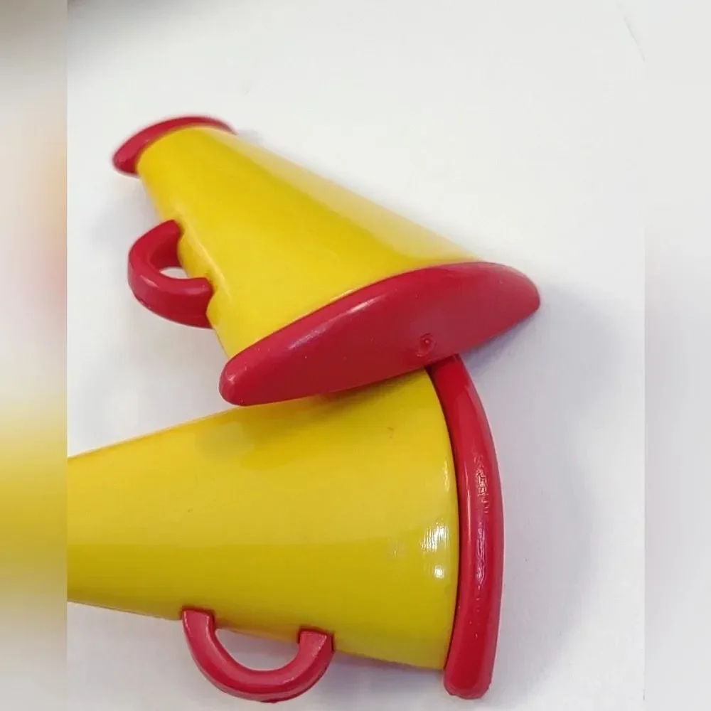 Megaphone Buttons lot of 104 Cupcake Decoration Crafts Yellow and Red